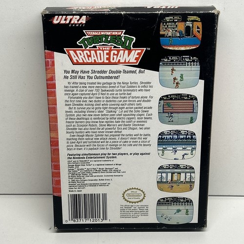 Teenage Mutant Ninja Turtles II Arcade Game Nintendo NES Complete CIB Mint Cart - Picture 4 of 24