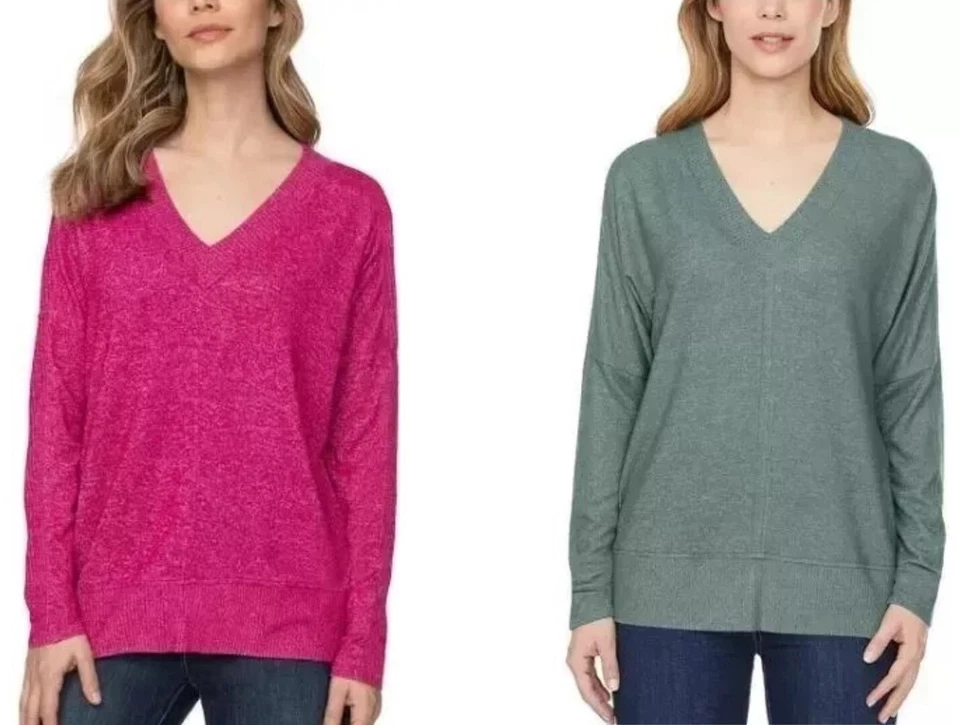 Женский пуловер Buffalo David Bitton супермягкий уютный свитер с V-образным вырезом - Изображение 2 из 4