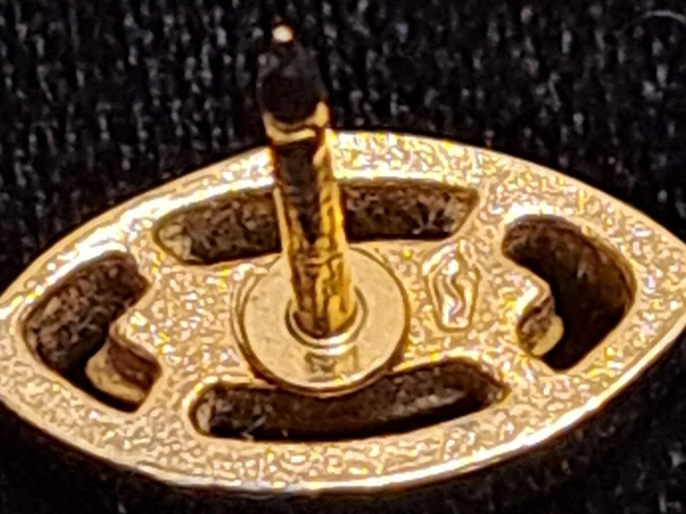 Pin de corbata Swank años 40 piedra ámbar chapado en oro corbata tac con barra joyería para hombre #60 Foto 4 de 4