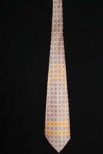VINTAGE 1940'S-1950'S BROWN AND ORANGE VAN HEUSEN SATIN PRINT TIE 52" L X 4 "W