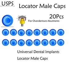 US Dental Universal Locator Male Caps Standard Xtra-Light, Blue 1.2lbs 20-pack