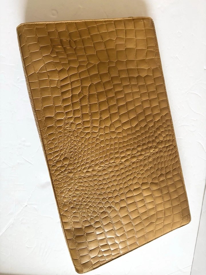 Vintage FENDI  Clutch Crocodile Alligator Embossed Leather Purse Large 15.5” - Image 4 of 4