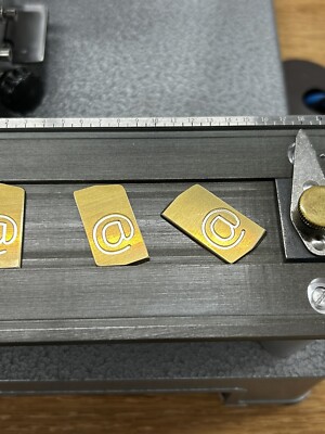 QTY-1 @ SYMBOL BRASS MASTER PLATE FOR NEW HERMES ENGRAVER 1-1/4  FONT TRAY