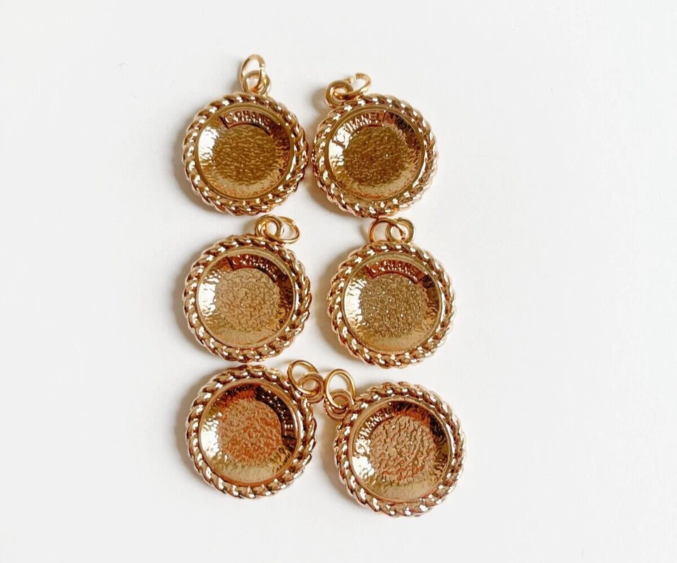 Vintage Designer CC Black & Gold Button STAMPED | 6 PC Bundle - Image 2 of 2