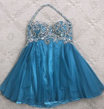 Designer SHERRI HILL Womens Jeweled Chiffon Prom Homecoming Formal Party Dress 6