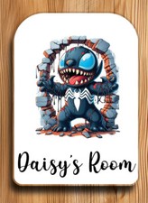 Personalised Venome Stitch Kids Children Bedroom/Nursery Door Name/Sign/Plaque