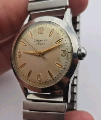Dugena Festa Vintage Mens Watch GENA 604 Movement 34mm As Is