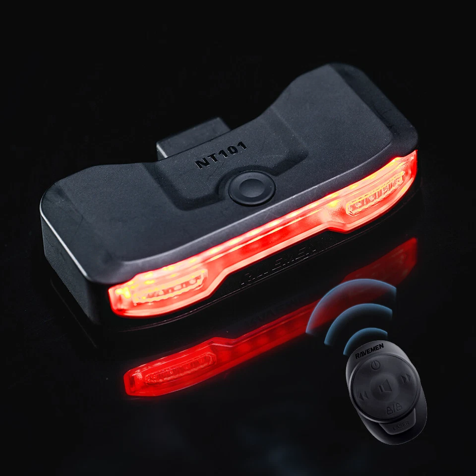 RAVEMEN Bike Rear Light Led Bicycle Turn Signal Wireless Remote NT101 Anti-thief - Image 4 of 4