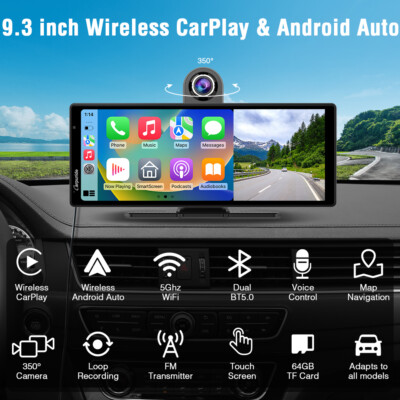 Carpuride 9.3 inch Apple CarPlay & Android Auto Bluetooth Car