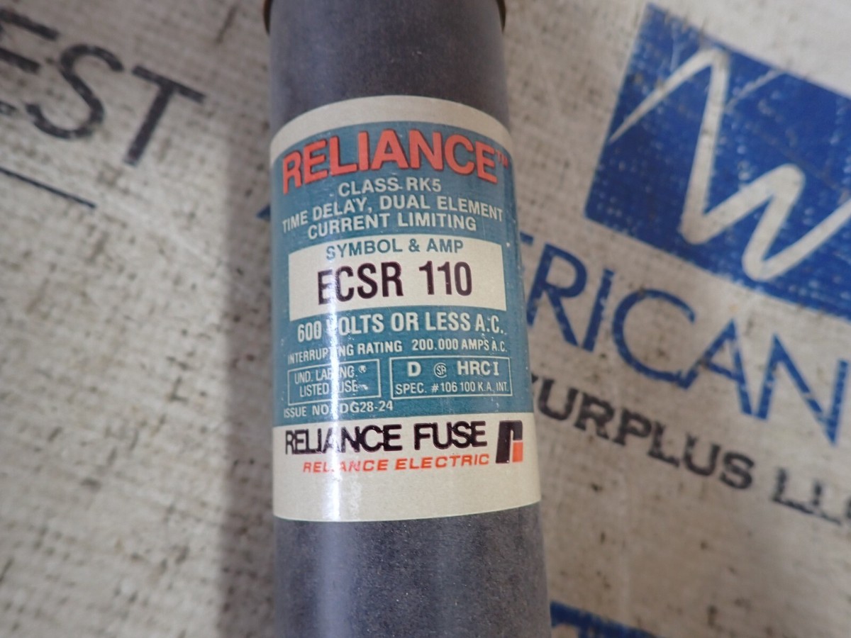 Fusible Reliance ECSR-110, 110A / 600V, Double élément RK5 – Neuf Ou Quasi Neuf, Parfait Pour Vos Installations électriques