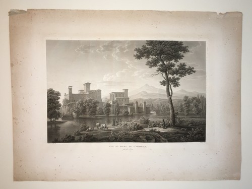 Bourg Arbresle PIRINGER Fulchiron AQUATINTE Eau forte LYON Rhone 85x58cm XIX° - Picture 3 of 5