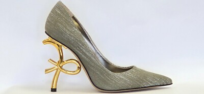 Authentic Roberto Festa Leather Italian Designer Pumps New Collection Green