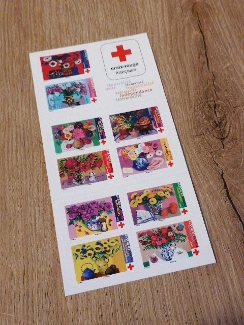 Bloc 3 timbres - Croix Rouge Française - 2023 - Lettre Verte - La Poste