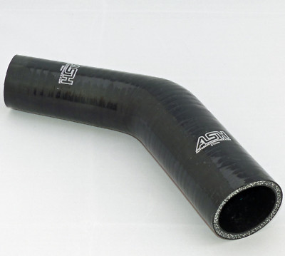 45° Grad, Reduzierbogen, 51mm   38mm, Reduzierung, Silikonschlauch -Schwarz