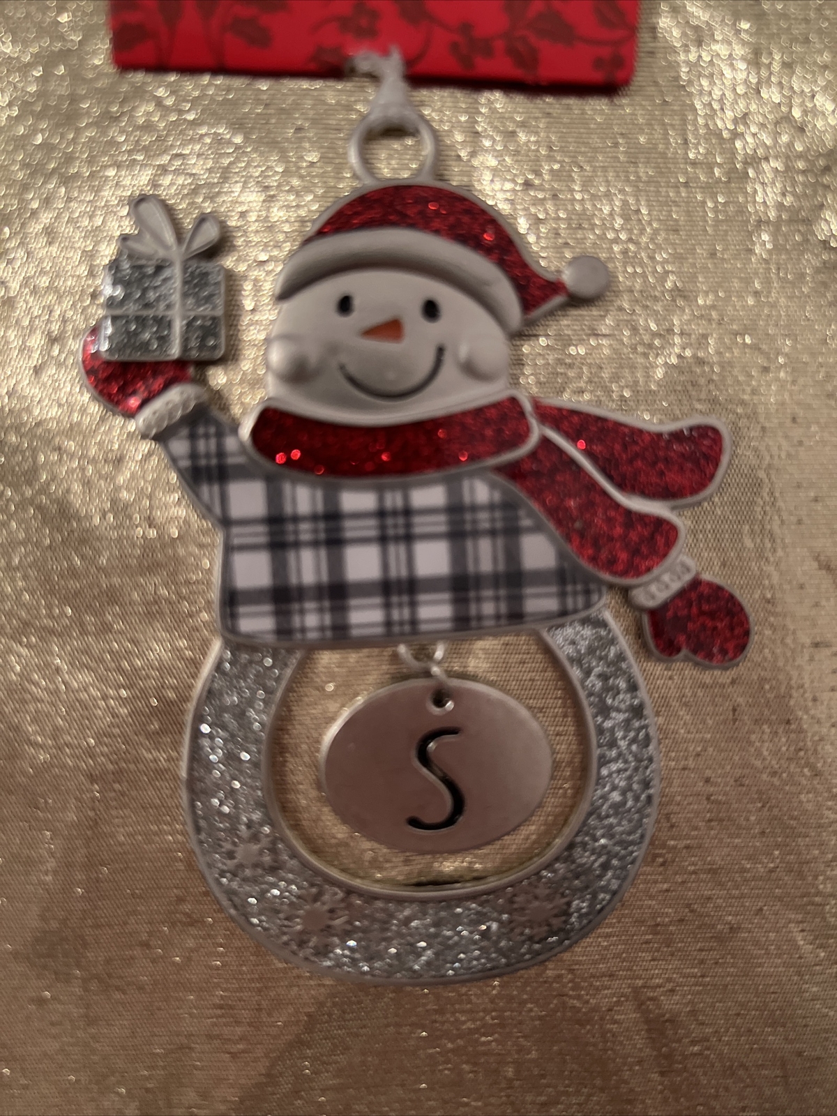 NWT Kohls Collectible Metal Enamel Initial "S" Snowman Christmas Tree Ornament eBay