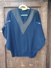 VINTAGE PIERRE SANGAN V NECK CLUB NAUTIQUE MENS JUMPER UK M WOOL BLEND