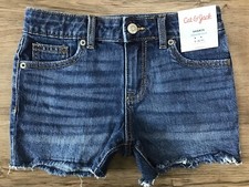 Girls' Cut-Off Frey Jean Denim Stretch Shorts Cat Jack Medium Blue S 6/7