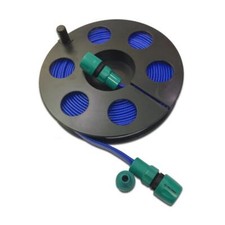 5m Blue Flat Hose (Non Toxic) on Black Reel 