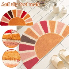 Bathroom Rugs Half Circle Bath Mat 16x30inch Home Decor Non-Slip Indoor Mat