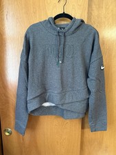Nike MSU Michigan Stay University Cropped Women s Sweatshirt Hoodie Grey Large