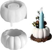 KüRbis Silikonformen GießFormen Kerzenhalter, 3D Halloween KüRbis Silikonform Ke