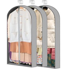 3 Pcs Garment Bags, 40"  50" PEVA Moth-Proof Breathable Dust Cover, Hanging ...