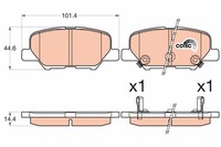 TRW BremsbeläGe GDB3583 FüR Citroen C4 Aircross 2012-> 1,6 84 Kw 114Cv E-Hdi