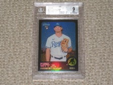 2022 Topps Heritage Chrome Black Refractor Bobby Witt Jr Rookie RC #/73 BGS 9
