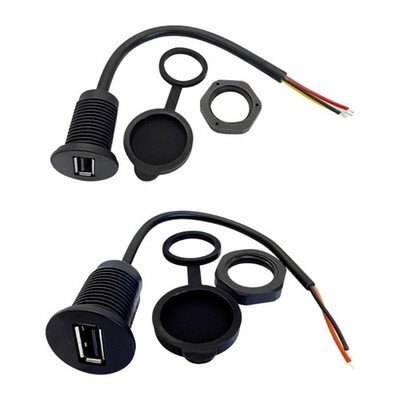 Universal Waterproof USB Female Socket with Mounting Nut for Various Devices