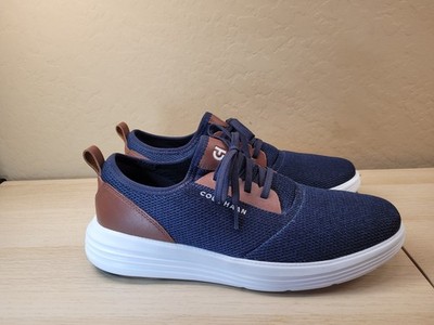 Cole Haan Grandsport Journey Mens 12M Sneakers Shoes Navy Blue Woodbury Knit EUC