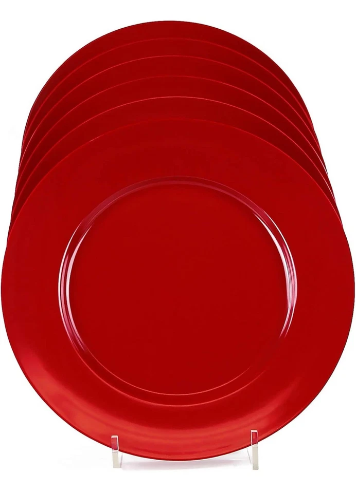 Меламиновая обеденная тарелка Calypso Basics от Reston Lloyd, набор из 6 штук, красная - Изображение 2 из 4