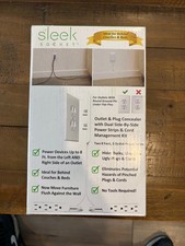 Sleek Socket Two 8ft.Ultra-Thin Electrical Outlet Cover with Side-by-Side3Outlet