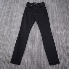 Lucky Brand Womens High Rise Skinny Jeans Black Denim Slim Fit Pants 26.5X28.5