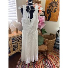 NWT Wild Fable White Boho Garden Cottage Lace Corset Midi Maxi Dress
