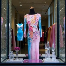 Ao Dai Vietnamese, High Quality Silk Designer Long Dress With Pants. Size L