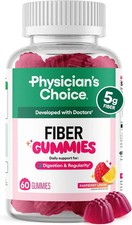 Physician  s Choice Fiber Gummies for Digestive Health  Regularity - Raspberry L