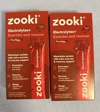 Zooki Electrolytes+ Sachets x7 Cherry Flavour Vegan Exercise & Recover 2 Boxes