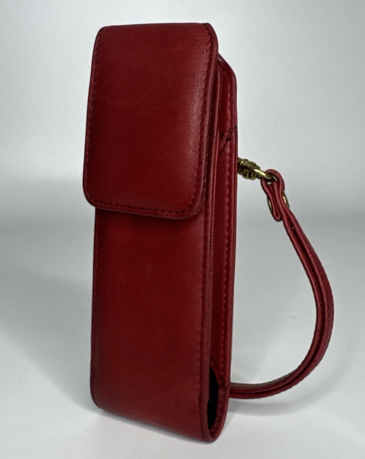 COACH Borsa da polso vintage in pelle rossa per cellulare rosso