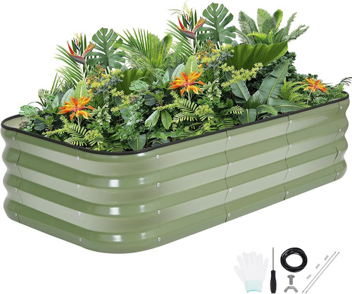 3-In-1 Adjustable Raised Garden Bed Kit | Galvanized Planter Boxes for Vegetable