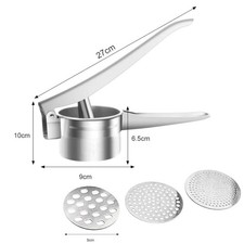 Kartoffelpresse Edelstahl Spätzlepresse Spaghettieis Nudelpresse 3Lochscheiben.