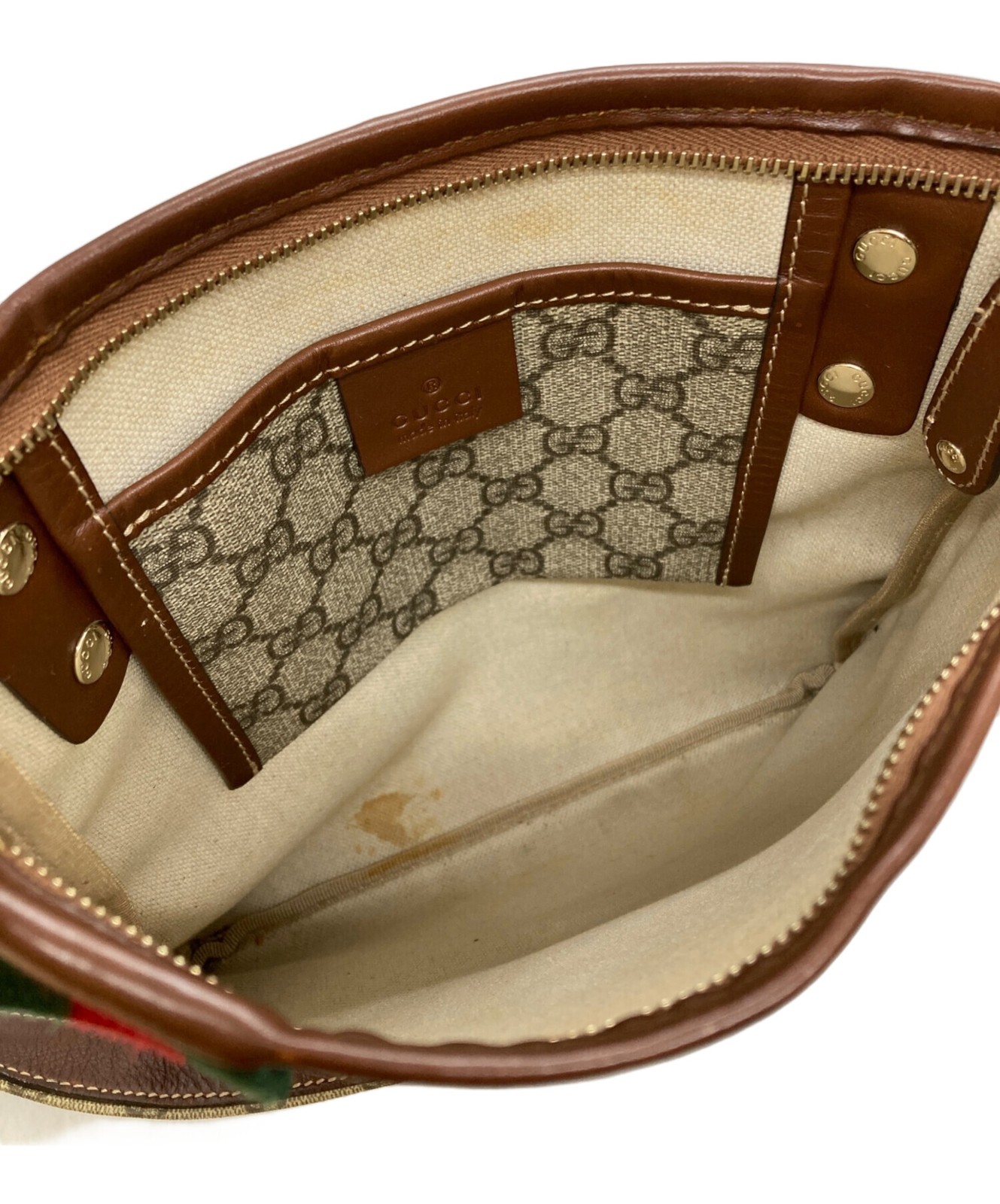 GUCCI GG Supreme Shoulder Bag Beige Canvas Leather Italy Model 246413 SN2596 thumbnail 4