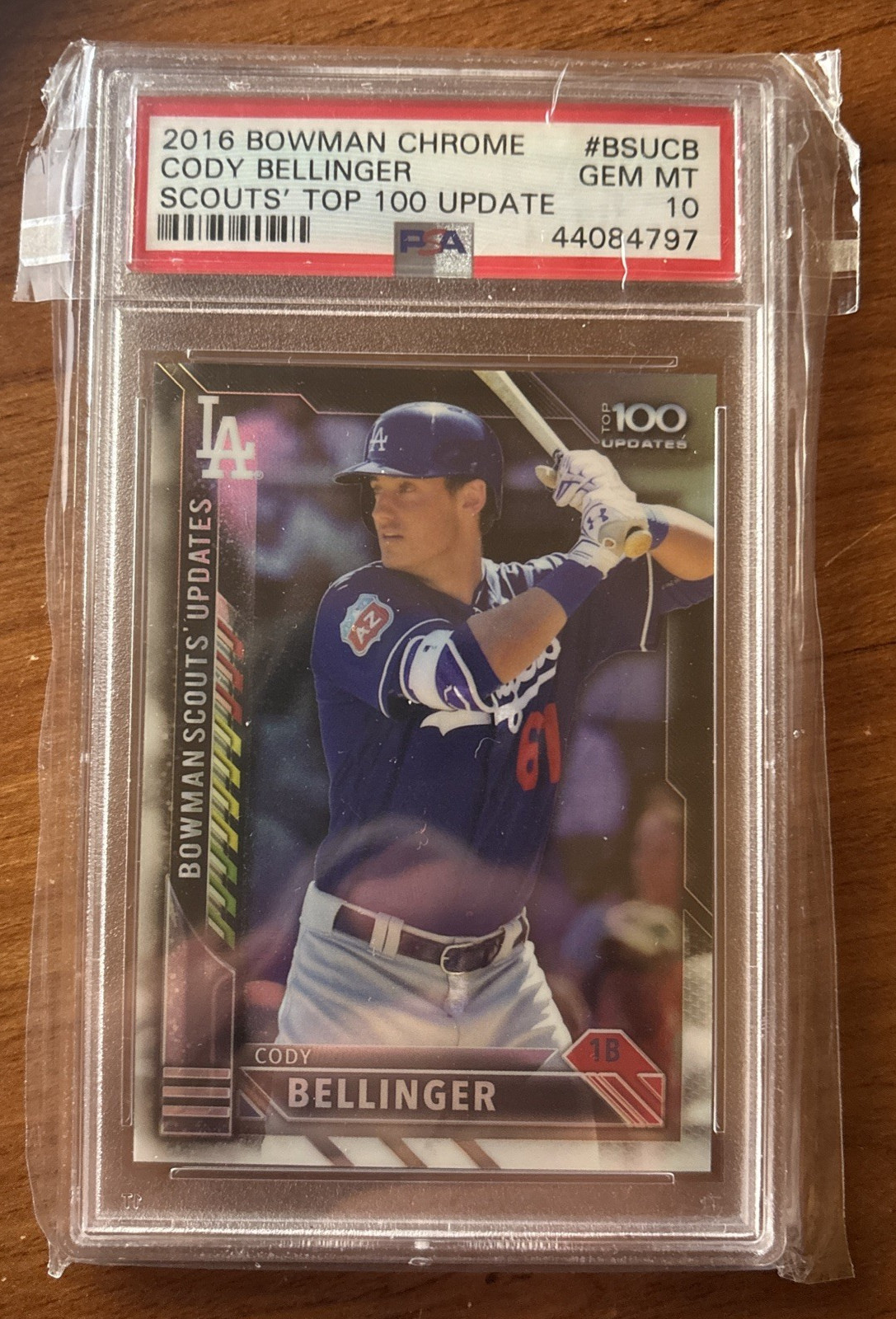 2016 BOWMAN CHROME SCOUT'S TOP 100 UPDATE CODY BELLINGER ROOKIE PSA 10 DODGERS
