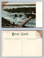 Niagara Falls NY-New York Goat Island Bridge Rapids Aerial View Vintage Postcard