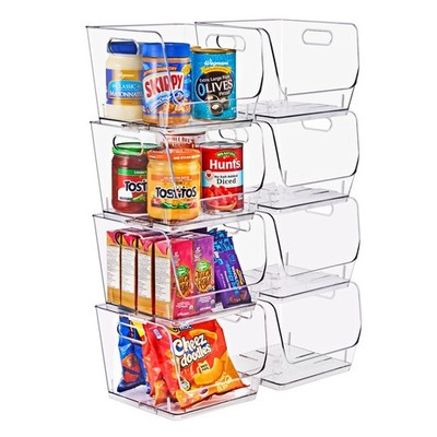 Sorbus Stackable Storage Bins Open Front, Clear Acrylic Storage Bins