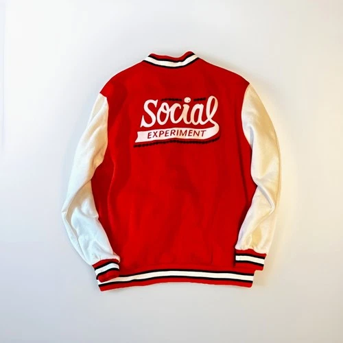 Social Experiment SOX Varsity Jacket Red White Sz XL Chance The Rapper Rare video thumbnail