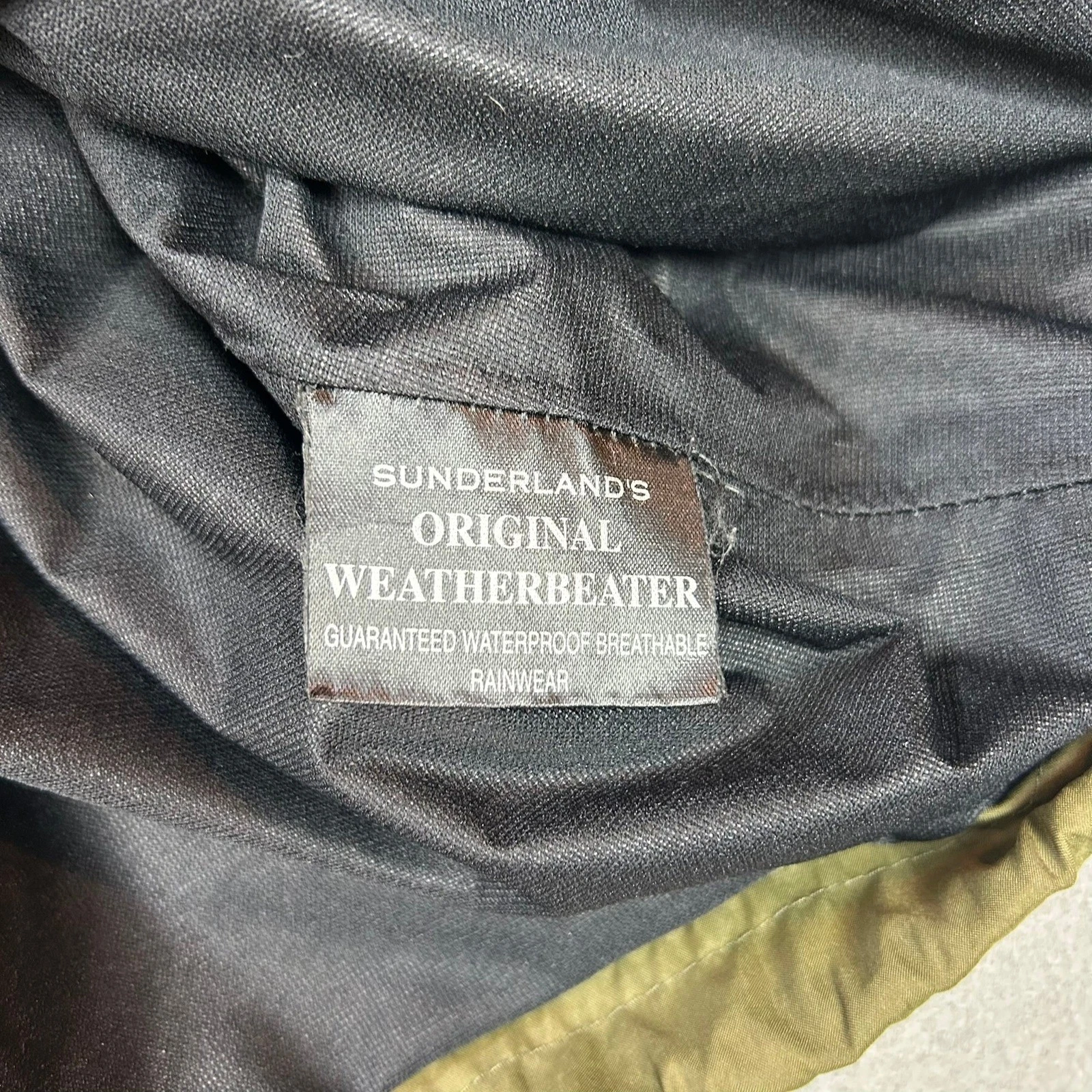 Sunderland of Scotland Pullover Weatherbeater Rain Jacket Mens XL Olive Green image 7