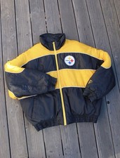 Vintage Pittsburgh Steelers Pro Player Reversible Black And Yellow Puffer Jacket
