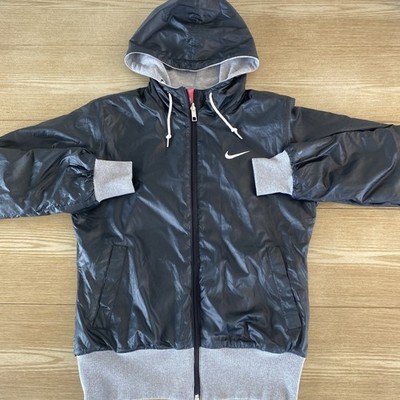 Nike Women Reversible Windbreaker Jacket Full Zip Hoodie Hooted Sweater Size M