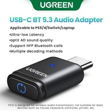 USB C Type-C Bluetooth 5.3 Transmitter aptX HD AD Audio Adapter for PC PS5 PS4