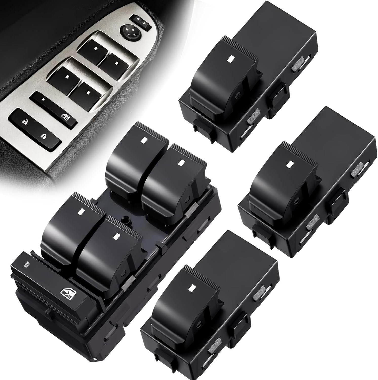 Driver Side & 3 Pcs Passenger Power Window Switch for 07-13 Chevy Silverado US